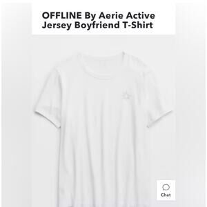Offline by Aerie White Active Jersey Boyfriend T-Shirt Size Small